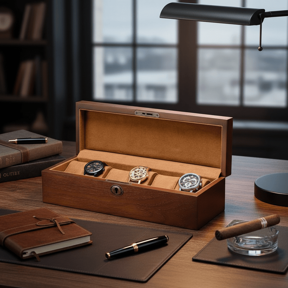 Scatola Porta Orologi in Legno di Frassino 6 posti — Gioielli Tosti 1972