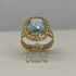 Anello donna oro 18 kt pietra topazio azzurro 3 gr | Gioiellitosti.it