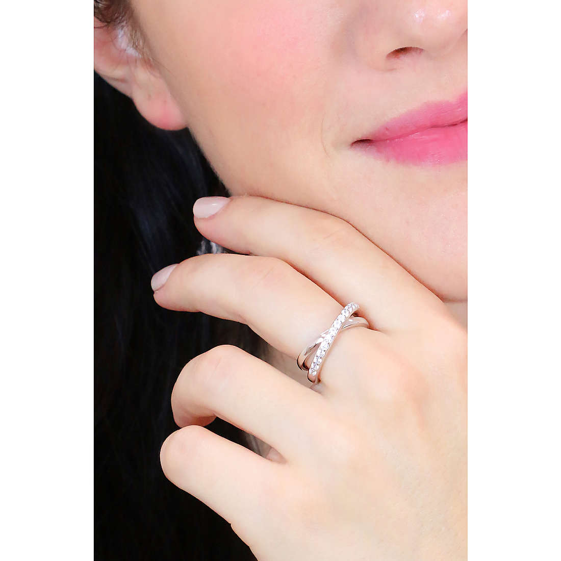 Anello In Argento 925 Con Zirconi Per Dito Mignolo An007 ~ Gioielleria