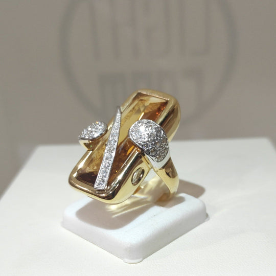 Anello oro 18 kt donna con pietra Topazio 13,20 g | Gioiellitosti.it — Product detail view