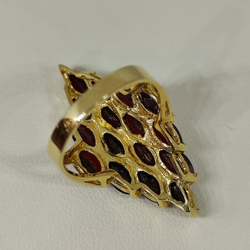 Anello oro 18 kt donna con pietre granato rosso | Gioiellitosti.it