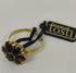 Anello oro 18 kt donna con pietre granato rosso forma Fiore | Gioiellitosti.it