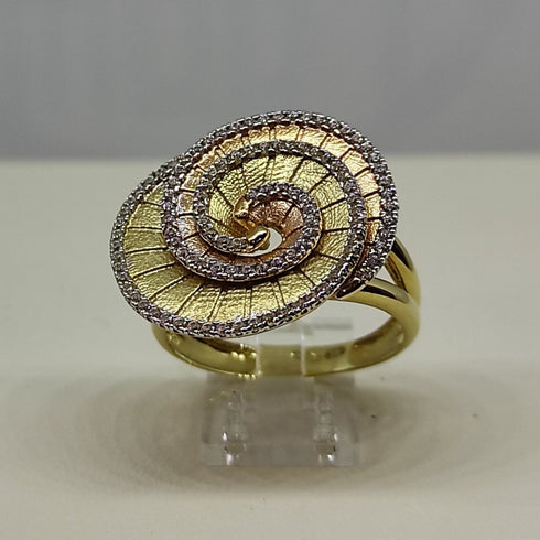 Anello oro 18 kt donna Forma Fiore 2 colori Oro con pietre 6,2 gr | Gioiellitosti.it