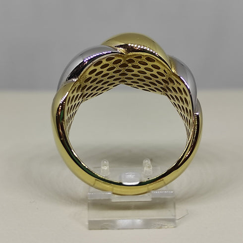 Anello oro 18 kt donna treccia 2 colori oro 4,50 gr | Gioiellitosti.it
