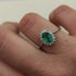 Anello Oro bianco 18k Diamanti 0,20 Smeraldi 1,02 | Gioiellitosti.it