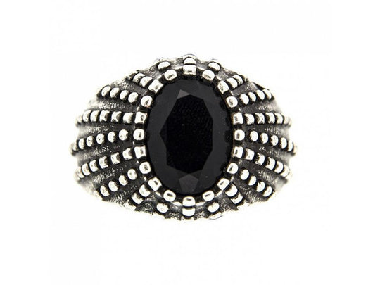 Anello Unisex Pietro Ferrante Chevalier Puntinato con pietra ovale nera PJM3289J | Gioiellitosti.it — Product detail view