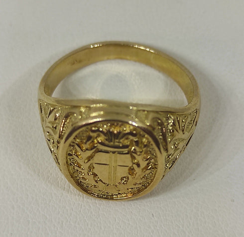 Anello uomo oro giallo 18k scudo stemma 7,40 g Misura 20 | Gioielli Tosti
