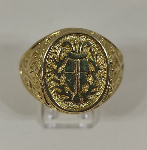 Anello uomo oro giallo 18k scudo con stemma 7,2g Misura 20 | Gioiellitosti.it