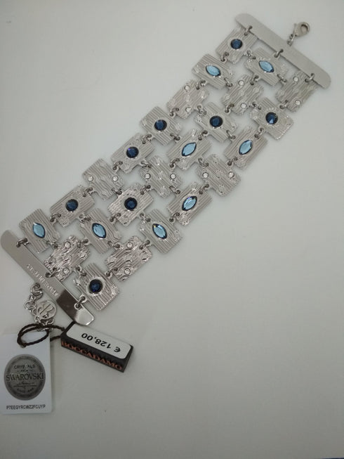 Bracciale fascia larga pietra acquamarina Boccadamo XBR815 | Gioielli Tosti