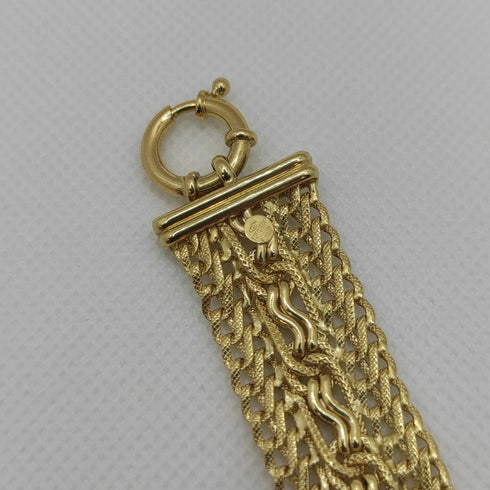 Bracciale oro 18 kt donna maglia larga satinata 15,60 gr Solid 18k gold bracelet | Gioiellitosti.it