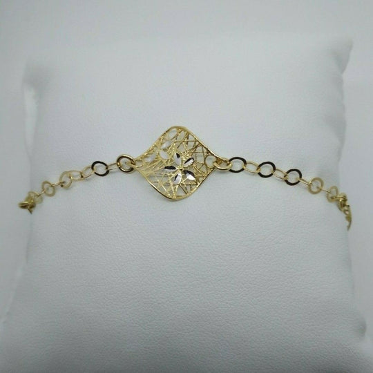 Bracciale oro 18 kt donna maglia traforata 4,60 gr Solid 18k gold bracelet | Gioiellitosti.it — Product detail view