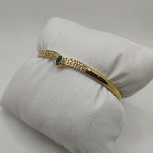 Bracciale oro 18k donna smeraldo e zirconi 15.80 gr | Gioiellitosti.it