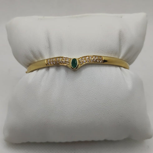 Bracciale oro 18k donna smeraldo e zirconi 15.80 gr | Gioiellitosti.it