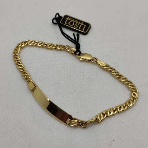 Bracciale Oro 18k uomo catena e piastra 19,5 cm 6.70 gr | Gioiellitosti.it