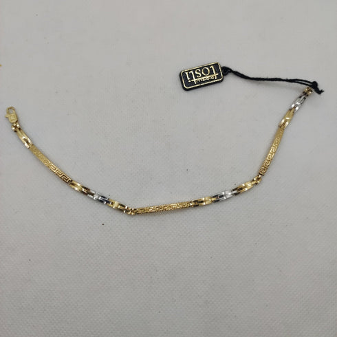 Bracciale Oro 18k uomo semirigido bicolore 20 cm 5.50 gr | Gioiellitosti.it