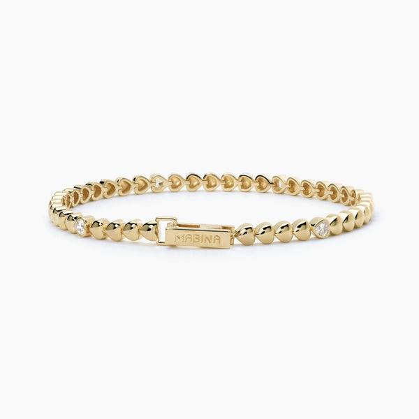 Bracciale tennis MABINA 533635-M Argento Placcato con Cuori | Gioiellitosti.it