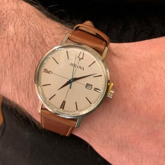 Bulova Aerojet 96b242 ultra slim pelle marrone | Gioiellitosti.it — Product detail view