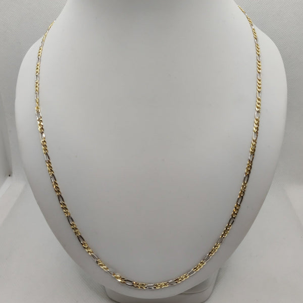 Collana catena maglia intrecciata oro 18k bicolore 60 cm 6.60 gr | Gioiellitosti.it