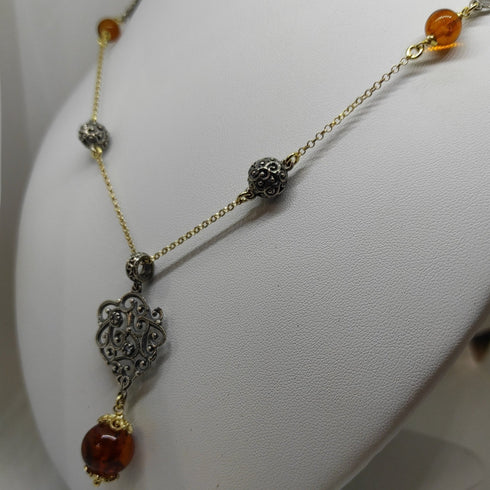 Collana ciondolo ambra e argento 925 Vitiello Jewelry | Gioielli Tosti