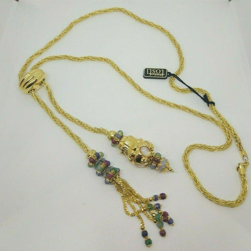 Collana oro giallo 18 kt Donna lunga con pendente 75 cm 53 gr | Gioiellitosti.it