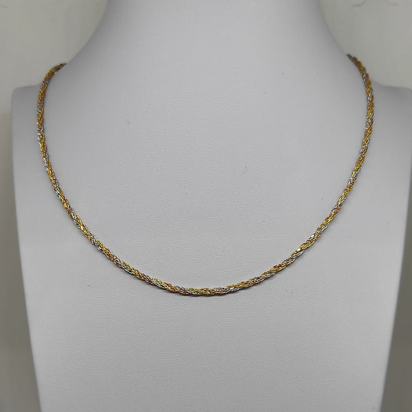 Collana oro 18 kt donna Torchon 3 colori 44 cm 7.6 gr | Gioiellitosti.it
