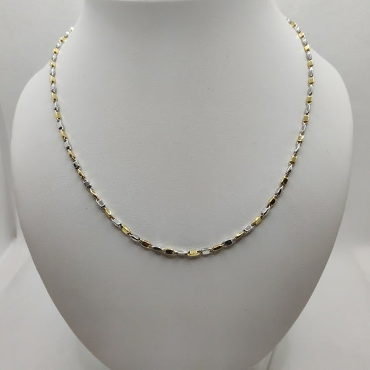 Collana oro 18k catena maglia bicolore 50 cm 8.60 gr | Gioielli Tosti — Vista dettaglio prodotto originale