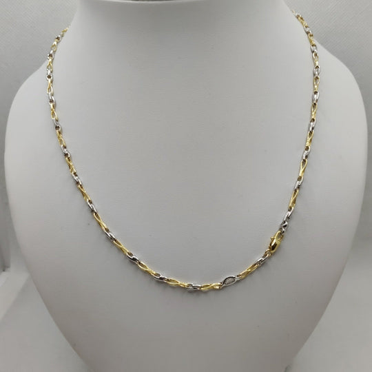 Collana oro 18k donna maglia bicolore 50 cm 15.20 gr | Gioiellitosti.it — Vista dettaglio prodotto originale