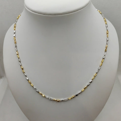 Collana oro 18k donna tubolare bicolore 50 cm 10.10 gr | Gioielli Tosti