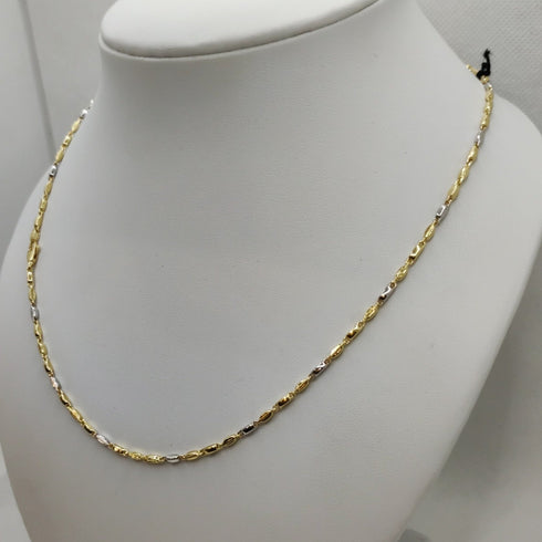 Collana oro 18k donna tubolare bicolore 50 cm 6.80 gr | Gioiellitosti.it