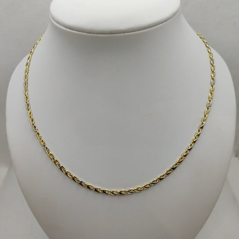 Collana oro 18K maglia piatta bicolore 50 cm 7.30 gr | Gioielli Tosti