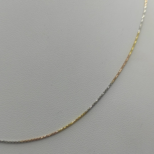 Collana oro 18k maglia tubolare tre colori 45cm 2,90 gr | Gioiellitosti.it — Product detail view