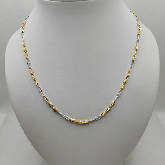 Collana oro 18k uomo maglia bicolore 50 cm 19.20 gr | Gioiellitosti.it — Vista dettaglio prodotto originale