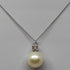 Collana punto luce oro bianco 18k Perla Naturale 8.5mm Diamanti | Gioiellitosti.it
