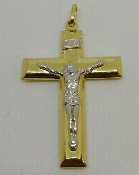 Ciondolo Croce oro 18k Pendente unisex Cristo INRI gr 3,50 | Gioiellitosti.it