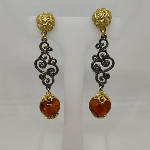 Orecchini Pendenti Ambra Argento 925 Vitiello Jewelry | Gioielli Tosti