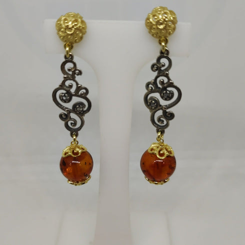 Orecchini Pendenti Ambra Argento 925 Vitiello Jewelry | Gioielli Tosti