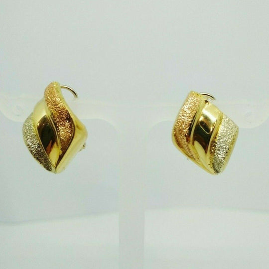 Orecchini oro 18 kt giallo lucido satinato clips 5,60 gr | Gioiellitosti.it — Vista dettaglio prodotto originale