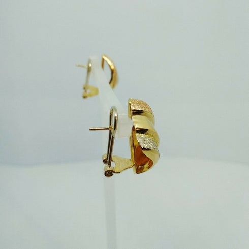 Orecchini oro 18 kt giallo lucido satinato clips 5,60 gr | Gioiellitosti.it