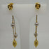Orecchini oro 18 kt pendenti 2 con pietre verdi colori 4,20 gr | Gioiellitosti.it