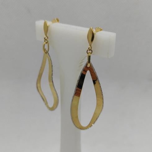 Orecchini oro 18k pendenti 2 colori 4 gr | Gioiellitosti.it