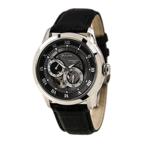 Orologio Automatico Uomo Bulova 96A135 Skeleton Dial Acciaio pelle | Gioiellitosti.it