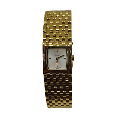 Orologio donna Bulova Classico quadrato bracciale placcato oro | Gioiellitosti.it