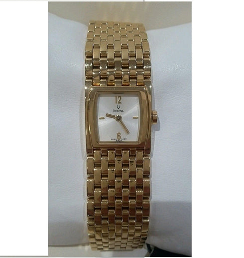 Orologio donna Bulova Classico quadrato bracciale placcato oro | Gioielli Tosti